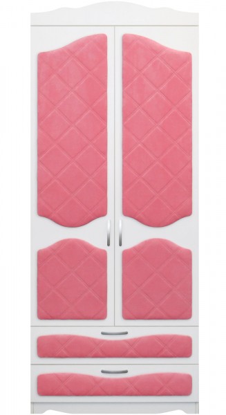 Шкаф 2-х створчатый с ящиками серии Иллюзия 89 Розовый в Вилюйске - vilyujsk.mebel54.com | фото