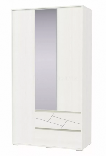 Шкаф 3-х дверный с ящиками Аделина 1200 Рамух белый в Вилюйске - vilyujsk.mebel54.com | фото