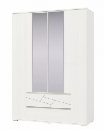 Шкаф 4-х дверный с ящиками Аделина 1600 Рамух белый в Вилюйске - vilyujsk.mebel54.com | фото