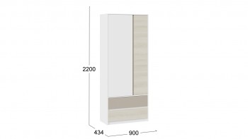 Шкаф для одежды комбинированный «Сканди» Дуб Гарден/Белый/Глиняный серый в Вилюйске - vilyujsk.mebel54.com | фото