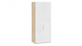 Шкаф для одежды с 2 глухими дверями «Эмбер» Яблоня Беллуно/Белый глянец в Вилюйске - vilyujsk.mebel54.com | фото