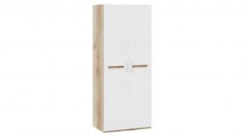 Шкаф для одежды с 2-мя дверями «Фьюжн» Дуб Делано/Белый глянец в Вилюйске - vilyujsk.mebel54.com | фото