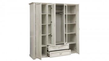 Шкаф для одежды "Сохо" (бетон пайн белый/2 ящика/зеркало) в Вилюйске - vilyujsk.mebel54.com | фото