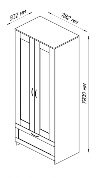 Шкаф двухдверный Сириус с 1 ящиком белый в Вилюйске - vilyujsk.mebel54.com | фото