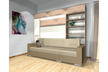 Шкаф-кровать с диваном Каролина в Вилюйске - vilyujsk.mebel54.com | фото