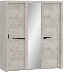 Шкаф трехдверный Соренто с раздвижными дверями Дуб бонифаций/Кофе структурный матовый в Вилюйске - vilyujsk.mebel54.com | фото