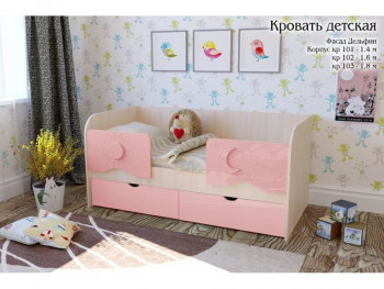 Соня Кровать детская 2 ящика 1.6 Розовый глянец в Вилюйске - vilyujsk.mebel54.com | фото