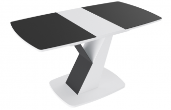 Стол обеденный «Гарда» Тип 1 (Белый/Стекло матовое черный графит) в Вилюйске - vilyujsk.mebel54.com | фото