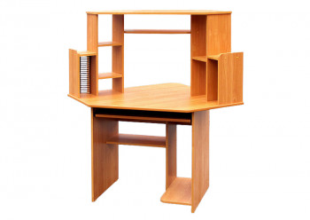 Угловой компьютерный стол (Вишня Оксфорд) в Вилюйске - vilyujsk.mebel54.com | фото