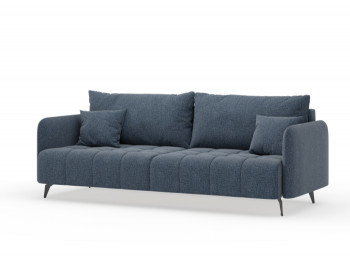 Валериан диван трёхместный прямой Синий, ткань RICO FLEX 101 в Вилюйске - vilyujsk.mebel54.com | фото
