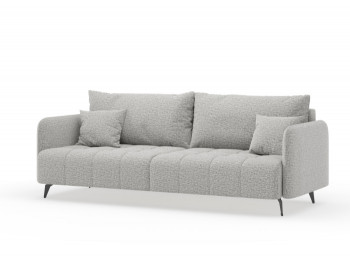 Валериан диван трёхместный прямой Светло-серый, ткань RICO FLEX 108 в Вилюйске - vilyujsk.mebel54.com | фото